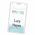 Heavyweight Vertical Vinyl Name Tag Holder w/ Slot (2 1/4"x3 1/2")